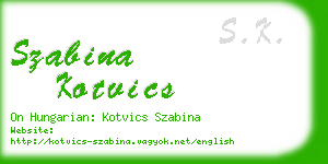 szabina kotvics business card